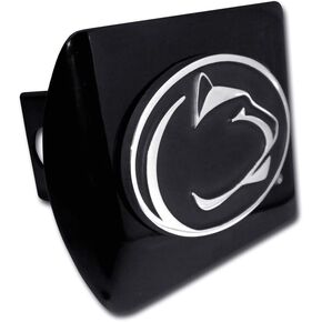 Elektroplate Penn State Nittany Lions Black Metal Trailer Hitch Cover with Chrome Metal Logo