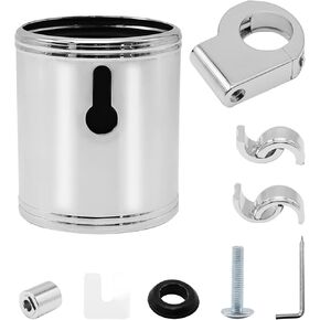 200 Chrome Handlebar Mount Motorcycle Metal Cup Holder Rotate 360 Degrees