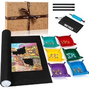 Tektalk Higher-Capacity Design, Jigsaw Puzzle Roll-up Mat in Delicate Packaging Box with Hand Pump, Storing for 2000, 1500, 1000, 500 Jigsaw Puzzle Pieces