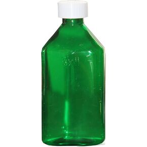 Pharmacy Oval Bottle Green 6 oz with CR Caps Included (QTY. 50) - Prescription Pharmacy Bottle, Pharmacy Container, Prescription Plastic Container by Sponix