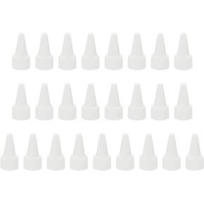 PATIKIL Twist Bottle Caps, 25Pcs 18/410 Squeeze Bottle Cap Replacement Caps for Glue Dispensing Bottles Dispensing Caps Paint Bottles, Clear