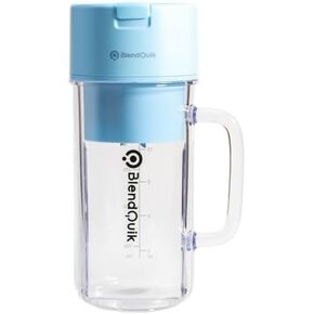 BlendQuik Portable Blender - Mason Jar Style - Shakes, Smoothies & More, Direct Drinking, Spill-Proof, Ergonomic & Stylish Design w/14 oz Capacity, 10-Blade Blending System w/Ice-Crushing Power