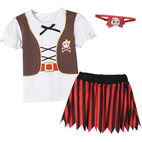 Pezhiqun طفل القراصنة زي الرضع هالوين زي طفل فتاة شريطية تنورة البحر القرصان زي طفل الزي in Kuwait