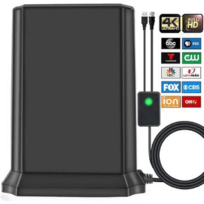 TV Antenna for Smart TV Indoor 2024 Newest Clear 4K Digital Antenna HD TV Up to 300 Miles Long Range Local Channels Indoor Outdoor Amplifier Signal Booster Cable Easy Setup