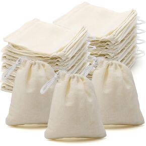 50 قطعة من أكياس الموسلين من Hopttreely برباط، وأكياس برباط قطنية 3 × 4، وحقيبة توابل، وأكياس قماش قطنية طبيعية غير مبيضة لتصفية الأعشاب، وأكياس شاي القهوة، وأكياس حساء مرق الحساء in Kuwait