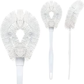 Lola Products Toilet Bowl Brush with Curved Head, Galvanized Twisted Wire, Durable Poly Fiber Bristles, Curved Head Reaches Under The Toilet Bowl Rim for a Thorough Cleaning - 1 Pack