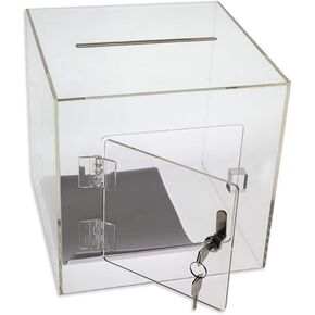 Premium Clear Acrylic Ballot Box Donation Box Cube (12 Inch)