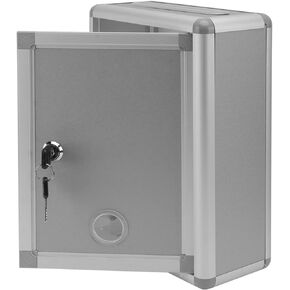 Small Suggestion Box Wall Mountable Mailbox Hanging Complaint Multi Purpose Aluminium Alloy Box with Lock Wall (Package May Vary)