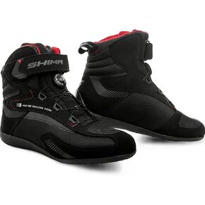 SHIMA EXO Vented Lady, Motorcycle Shoes for Women - Breathable, Reinforced Street Riding Shoes with ATOP Closure System, Ankle Support, Anti-Slip Sole, Gear Pad (Black, 7,5)