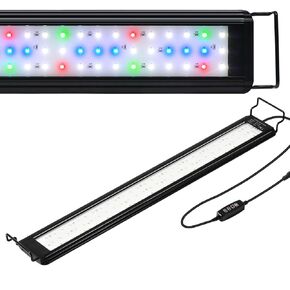 Tatub 16W LED Aquarium Light for 24"-30" Fish Tank, Fish Tank Light with 10 Levels of Brightness, Full Spectrum Aquarium Light with White Blue Red Green LEDs, Fit for Fresh Water Fish Tank in Kuwait