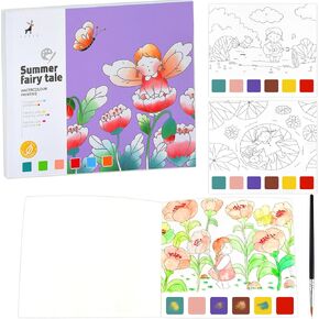 دفاتر تلوين الألوان المائية من تريتيك، ورق رسم بالألوان المائية، كتاب طلاء بألوان مائية للأطفال من سن 3 4 5 6 7 8، الفنون والحرف اليدوية للفتيات والأولاد in Kuwait