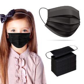[Pack Of 100] kids Disposable Face Masks Boys and Girls 3-Ply Masks | Facial Cover with Elastic Earloops For Childcare, School (Colorful)
