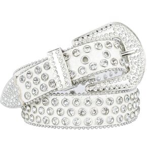 UTOWO Rhinestone Belt for Women Men, Western Cowgirl Cowboy Bling Sequin Leather Belt for Jeans Pants(for waist size 29-39"