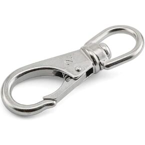 JCBIZ 1-Pack M7 Swivel Eye Snap Hook 304 Stainless Steel Boat Marine Pet Chains Keychains Lanyard Hook Multi-Use Spring Snap Hook Clasp Hardware Accessories