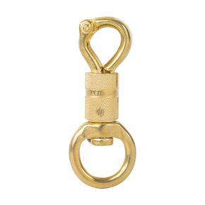 Faneta Solid Brass Panic Snap 1-1/8 Inch X 4-1/4 Inch Quick-Release with Round Swivel Eye and Twist Body (Just One)