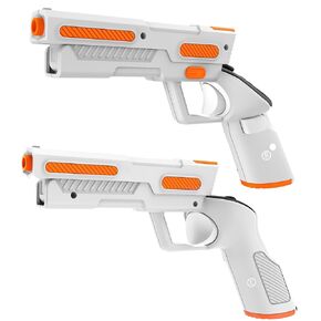 YRXVW Weighted PistoI Grip VR Stock Controller Accessories for Meta Oculus Quest 2 Controller Grips, Enhanced FPS Games Experience Holding Feels, Anti Slip Handle Shell Cover Protector (White)