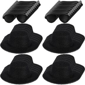 TOYANDONA Doll Glasses Mini Formal Hat Set 20pcs Miniature Doll Hats 20pcs Black Doll Sunglasses Dolls Costume Accessories for Diy Crafts Dollhouse Decor