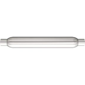 MagnaFlow Glasspack 3.5in Round Center/Center Performance Muffler Exhaust 18135-2.25in Inlet/Outlet Diameter, 22in Body Length, 26in Overall Length, Aluminized Finish - Classic Deep Exhaust Sound