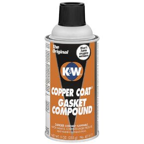 K&W 401612 Copper Coat Aerosol - 9 Wt Oz High Tack Sealant for Metallic, Hard Surfaces, Rubber Gaskets | Automotive Adhesives & Sealants