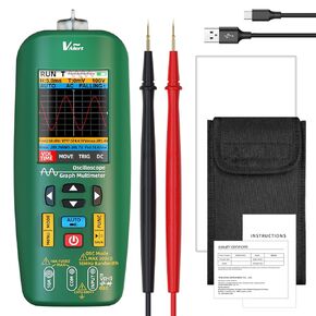 3 in 1 Smart Oscilloscope Graph Multimeter Pocket Sized Electric Pen Handheld Digital Scope Meter for Automotive,Diode Resistance Capacitance,Amp Ohm Volt Tester,Voltage/Current Test(Green)