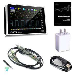 Handheld Digital Tablet Oscilloscope FNIRSI 1013D, Portable Digital Storage Oscilloscope Kit with 2 Channels 100Mhz Bandwidth 1GSa/s Sampling Rate 7" TFT LCD Touch Screen
