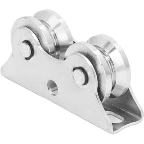 Inverted Track Pulley, High Strength Groove Wheel Duty 130x33x60mm Long Lasting Stainless Steel with Bracket for Rolling Gates