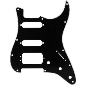Fender Modern Pickguard, HSS Stratocaster, 11-Hole - Black 3-Ply (3-Screw Hum)