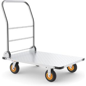 Houseables Platform Truck Cart, Flatbed Cart, 2000 LB Capacity, 36x24", Foldable Push Cart Dolly, Flat Cart With Wheels and Handle, Platform Cart, Folding Flat Bed Cart, Platform Dolly Cart Heavy Duty