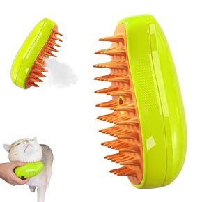 Steamy Cat Brush, 3 in 1 Electric Cat Steamy Brush Multifunctional Steam Pet Brush, Cat Grooming Brush Self Cleaning Cat Hair Brush for Massage