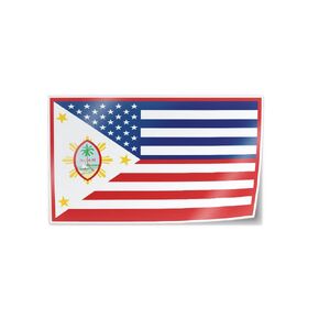 Guamanian Filipino American Flag Sticker Decal - Celebrate Your Heritage (5" x 3", 1 Sticker) by Flippin Stickers