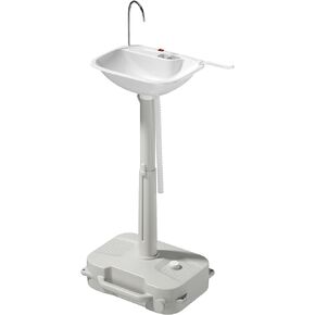 التخييم المحمول من بي فيرست للمناسبات الخارجية والتجمعات ومواقع العمل وحوض التخييم مع حامل المناشف وموزع الصابون - مضخة مياه أوتوماتيكية تتميز بحامل حوض غسيل يدوي مع عجلات دوارة in Kuwait