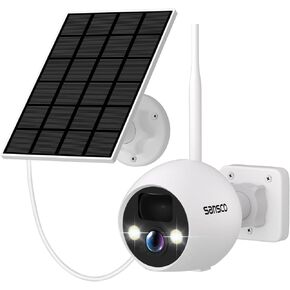 SANSCO Wire-Free Solar Battery Powered Security Camera System, 10 Channel 2K NVR Wireless Recorder with 500GB Hard Drive, 4X 4MP Outdoor WiFi IP Camera with Solar Panel, Night Vision, 2 Way Audio