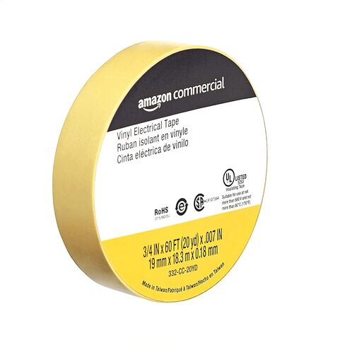 شريط كهربائي من الفينيل التجاري من أمازون، 3/4 بوصة × 60 قدم × 0.007 بوصة (19 ملم × 18.3 متر × 0.18 ملم)، أسود، 6 عبوات in Kuwait