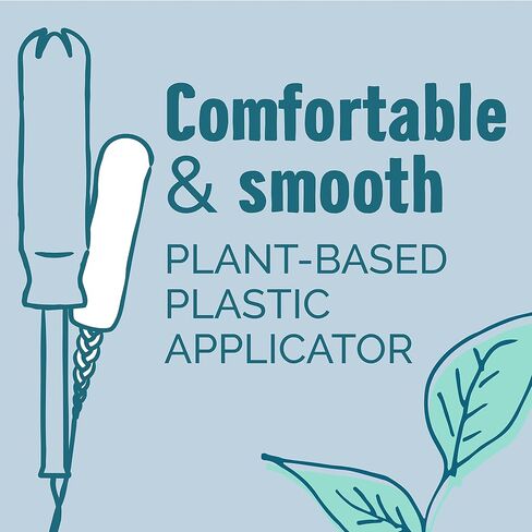 Seventh Generation Organic Cotton Tampons with Comfort Applicator Super Absorbency, White, 36 Count (Pack of 2) in Saudi Arabia