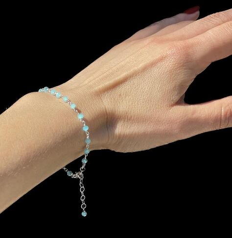 Delicate Sterling Silver Bracelet with Natural Pyrite Gemstones, Adjustable hand bracelet | Handcrafted in USA | Hypoallergenic Jewelry for Women | Energy Healing Crystals (iron-pyrite) in Saudi Arabia