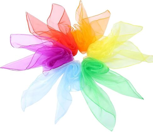 ccHuDE 12 Pcs 60cm Square Dance Scarves Silk Dancing Scarves Play Juggling Scarves Magic Trick Scarves Scarf Props for Toddlers in Saudi Arabia