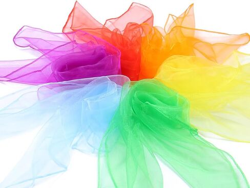ccHuDE 12 Pcs 60cm Square Dance Scarves Silk Dancing Scarves Play Juggling Scarves Magic Trick Scarves Scarf Props for Toddlers in Saudi Arabia