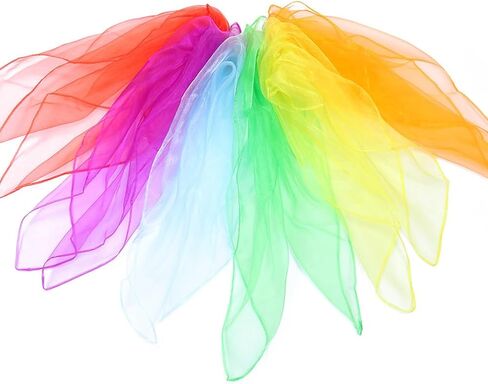 ccHuDE 12 Pcs 60cm Square Dance Scarves Silk Dancing Scarves Play Juggling Scarves Magic Trick Scarves Scarf Props for Toddlers in Saudi Arabia