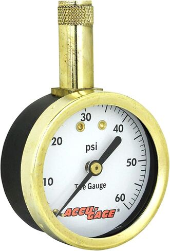 مقياس ضغط الإطارات Accu-Gage من Milton Dial مع ظرف هواء مستقيم - معتمد من ANSI لإطارات الدراجات النارية/السيارات/الشاحنات 0-60 رطل لكل بوصة مربعة in Kuwait