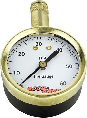 مقياس ضغط الإطارات Accu-Gage من Milton Dial مع ظرف هواء مستقيم - معتمد من ANSI لإطارات الدراجات النارية/السيارات/الشاحنات 0-60 رطل لكل بوصة مربعة in Kuwait