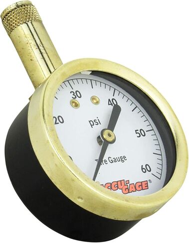 مقياس ضغط الإطارات Accu-Gage من Milton Dial مع ظرف هواء مستقيم - معتمد من ANSI لإطارات الدراجات النارية/السيارات/الشاحنات 0-60 رطل لكل بوصة مربعة in Kuwait