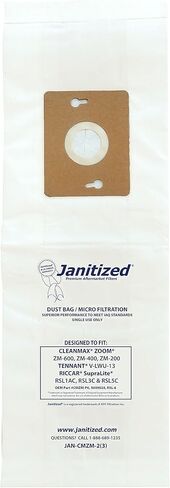 Janitized JAN-CMZOOM-2(3)-EA حقيبة مكنسة كهربائية تجارية بديلة ممتازة مصممة لتناسب مكانس CleanMax Zoom (عبوة من 3 قطع) in Kuwait