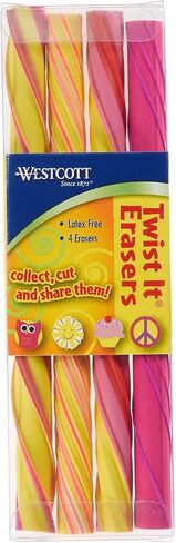 Westcott Twist Erasers, 4 Pack of Peace Sign, Owl, Cupcake and Sunshine in Saudi Arabia