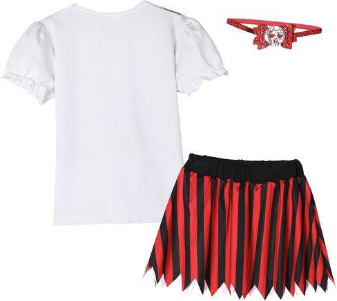 Pezhiqun Baby Pirate Costume Infant Halloween Costume Toddler Girl Stripe Skirt Sea Buccaneer Costume Kid Outfit in Saudi Arabia