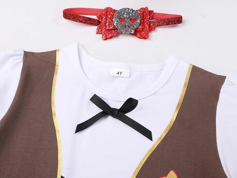 Pezhiqun Baby Pirate Costume Infant Halloween Costume Toddler Girl Stripe Skirt Sea Buccaneer Costume Kid Outfit in Saudi Arabia