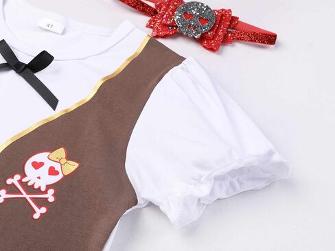 Pezhiqun Baby Pirate Costume Infant Halloween Costume Toddler Girl Stripe Skirt Sea Buccaneer Costume Kid Outfit in Saudi Arabia