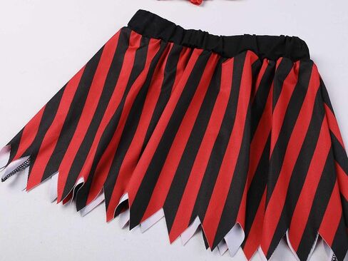 Pezhiqun Baby Pirate Costume Infant Halloween Costume Toddler Girl Stripe Skirt Sea Buccaneer Costume Kid Outfit in Saudi Arabia