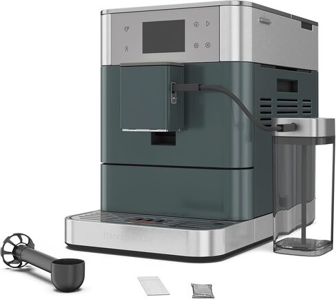 KitchenAid Fully Automatic Espresso Machine KF7, KES8557, Cast Iron Black | 20+ Recipe Options, Built-In Grinder, Smart Dosing, 2.2L Water Tank, Auto Milk Frothing, Removable Bean Hopper in Kuwait