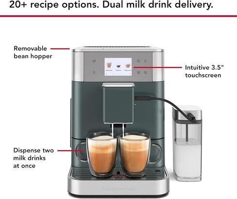 KitchenAid Fully Automatic Espresso Machine KF7, KES8557, Cast Iron Black | 20+ Recipe Options, Built-In Grinder, Smart Dosing, 2.2L Water Tank, Auto Milk Frothing, Removable Bean Hopper in Kuwait