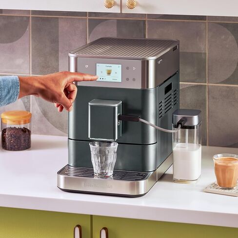 KitchenAid Fully Automatic Espresso Machine KF7, KES8557, Cast Iron Black | 20+ Recipe Options, Built-In Grinder, Smart Dosing, 2.2L Water Tank, Auto Milk Frothing, Removable Bean Hopper in Kuwait